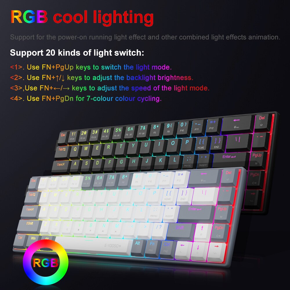 E-YOOSO RGB 미니 슬림 USB 유선 기계식 게 - Pc Gaming Pink 리뷰 및 가격