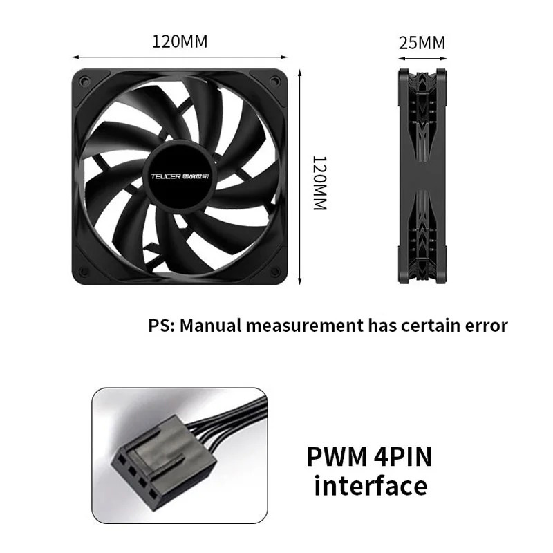Teucer 12cm 섀시 팬 PWM 제어 1800rp - Pc Water Cooling 리뷰 및 가격